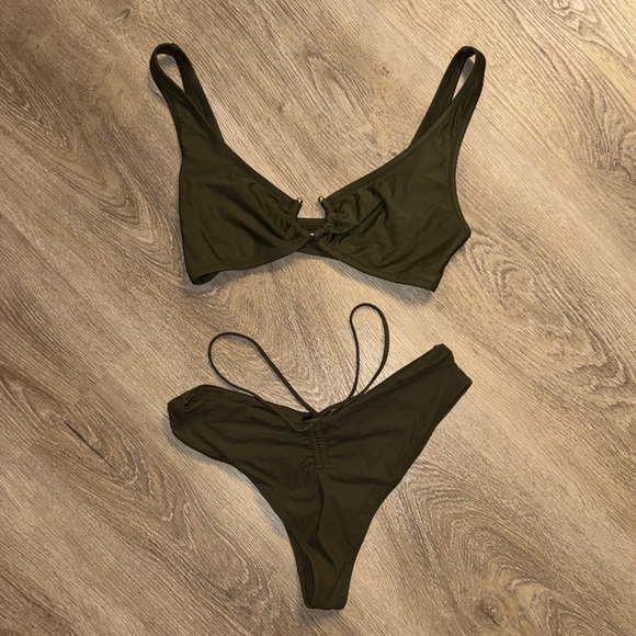 H&M Other - H&M- Olive Green Women's Swimwear Set- top size 6- bottom size 4